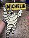 Michelin Man Porcelain Sign Steel Car Gas Oil Tires Rubber Road Pump Lubester