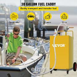 NEW 30 Gallon Gas Caddy Fuel Diesel Oil Transfer Tank, 4 Wheels Portable, Pump/
