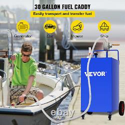 NEW 30 Gallon Gas Caddy Fuel Diesel Oil Transfer Tank, 4 Wheels Portable, Pump