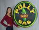 Neon Sign Polly Parrot Gasoline 36 Steel Case Gas Pump Wall Garage Lamp Globe