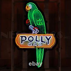 Polly Gas Neon sign Solid steel Can Garage wall lamp light Gasoline Pump Globe