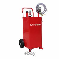 Portable Gas Fuel Diesel Caddy Transfer Tank Container with Rotary Pump 30 Gallon