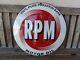 Rpm Porcelain Sign Advertising Vintage Gasoline 20 Oil Gas Station Pump Us Logo