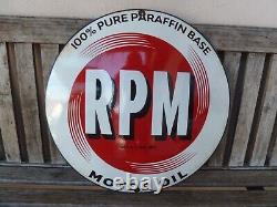 RPM porcelain sign advertising vintage gasoline 20 oil gas station pump US logo