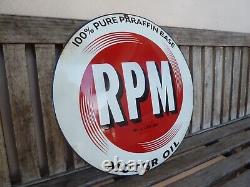 RPM porcelain sign advertising vintage gasoline 20 oil gas station pump US logo