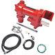 Red Fuel Transfer Pump Withnozzle Kit 12v 20 Gpm Diesel Gas Gasoline Kerosene
