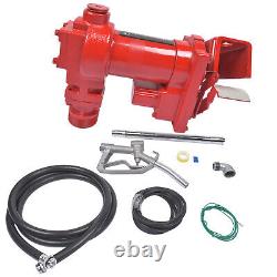 Red Fuel Transfer Pump withNozzle Kit 12V 20 GPM Diesel Gas Gasoline Kerosene