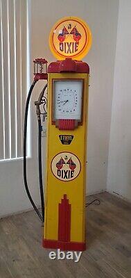 Restored Vintage Gas Pump, Dixie Brand Gas Pump with light