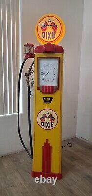 Restored Vintage Gas Pump, Dixie Brand Gas Pump with light
