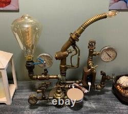 Steampunk Lamp-Gas Pump Nozzle-Docking Station-Wireless Charger Handmade