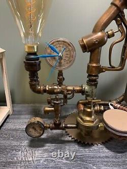 Steampunk Lamp-Gas Pump Nozzle-Docking Station-Wireless Charger Handmade