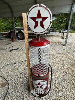 TEXACO Gas Pump Metal Art less than 40 Tall from Mexico Man Cave Decor