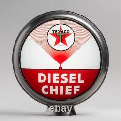 Texaco Diesel Chief Gas Pump Globe 13.5 in Unpainted Steel Body (G193)