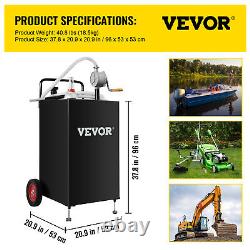 VEVOR 30 Gallon Gas Caddy Fuel Diesel Oil Transfer Tank, 2 Wheels Portable Pump
