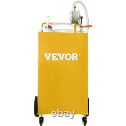VEVOR 30 Gallon Gas Caddy Fuel Diesel Oil Transfer Tank, 4 Wheels Portable, Pump