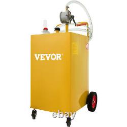 VEVOR 30 Gallon Gas Caddy Fuel Diesel Oil Transfer Tank 4 Wheels Portable Pump