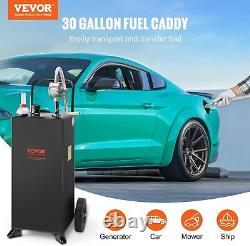 VEVOR Fuel Caddy, 30Gal, Gas Storage Tank on 2 Wheels, with Manual Transfer Pump