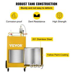 VEVOR Fuel Caddy, 35 Gallon, Gas Storage Tank on 4 Wheels, with Manuel Transfer