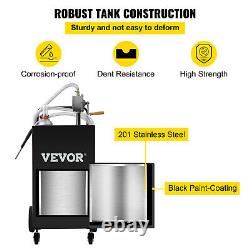 VEVOR Fuel Caddy Fuel Storage Tank 35 Gallon 4 Wheels with Manuel Pump, Black