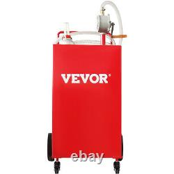 VEVOR Fuel Caddy Fuel Storage Tank 35 Gallon 4 Wheels with Manuel Pump Red