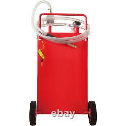 VEVOR Fuel Caddy Fuel Storage Tank 35 Gallon 4 Wheels with Manuel Pump Red