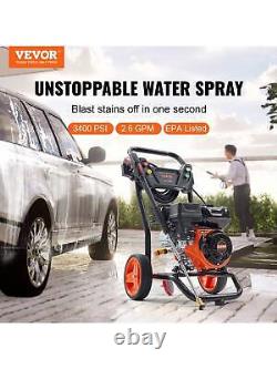 VEVOR Gas Pressure Washer, 3400 PSI 2.6 GPM, With Aluminum Pump, Spray Gun