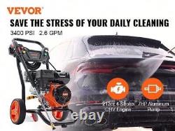 VEVOR Gas Pressure Washer, 3400 PSI 2.6 GPM, With Aluminum Pump, Spray Gun