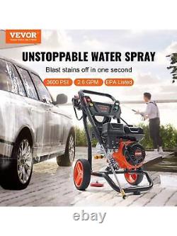 VEVOR Gas Pressure Washer, 3600 PSI 2.6 GPM For Cleaning Cars, Homes, Driveways