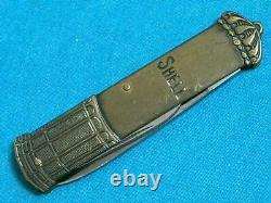 Vintage Smf Stocker Germany Shell Oil Figural Gas Pump Shaped Pen Knife Knives