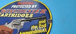 Vintage Winchester Porcelain W Brand Shot Gun Shells 2nd Amendment Gas Pump Sign