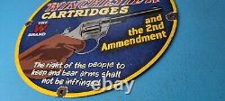 Vintage Winchester Porcelain W Brand Shot Gun Shells 2nd Amendment Gas Pump Sign